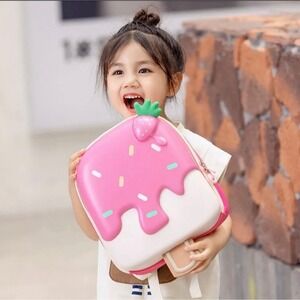 NEW Kids Popsicle Backpack Pink‎ Ice Cream Sprinkle 3D PU Cartoon School Bag